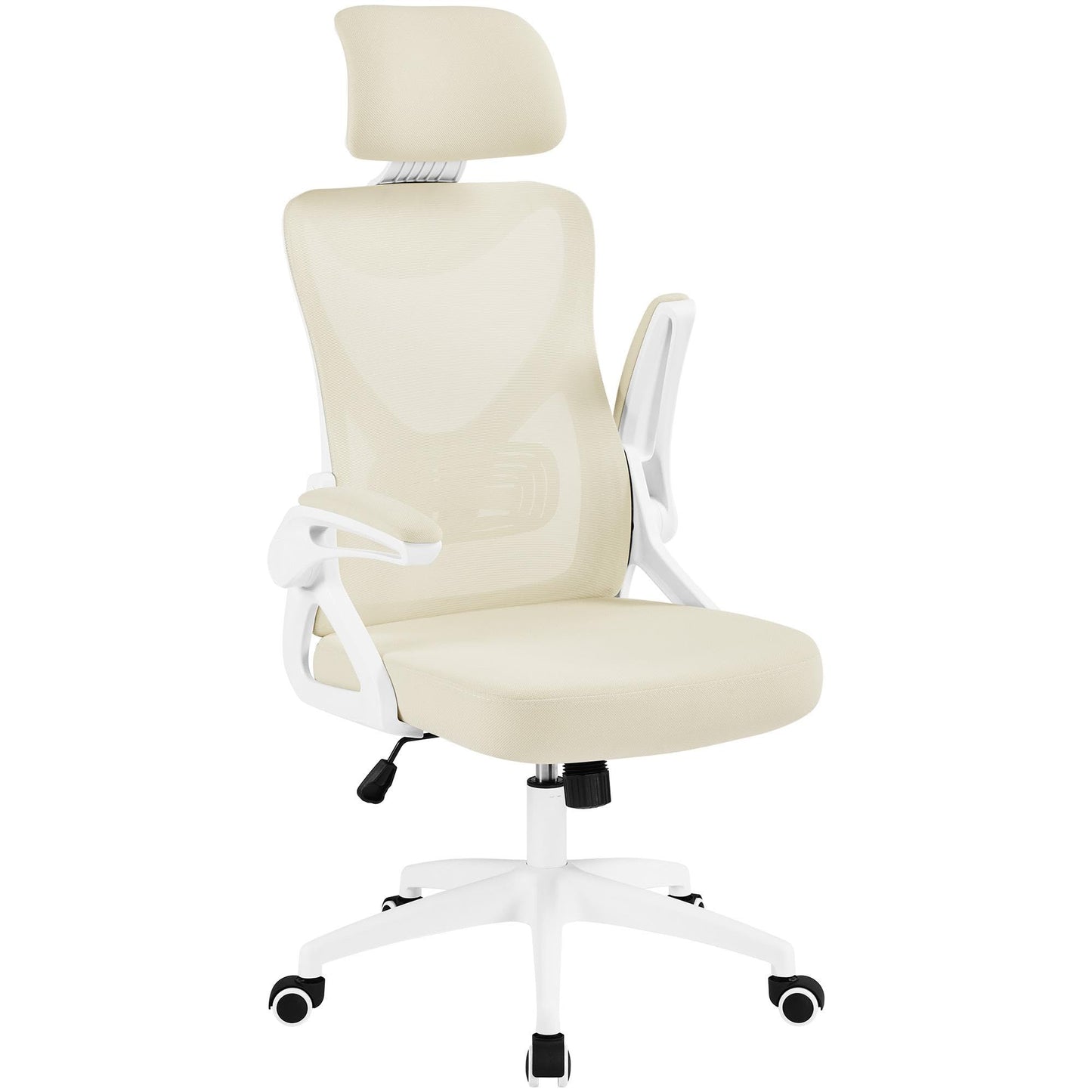 Yaheetech Ergonomic High Back Padded Office Chair with Lumbar Support Beige
