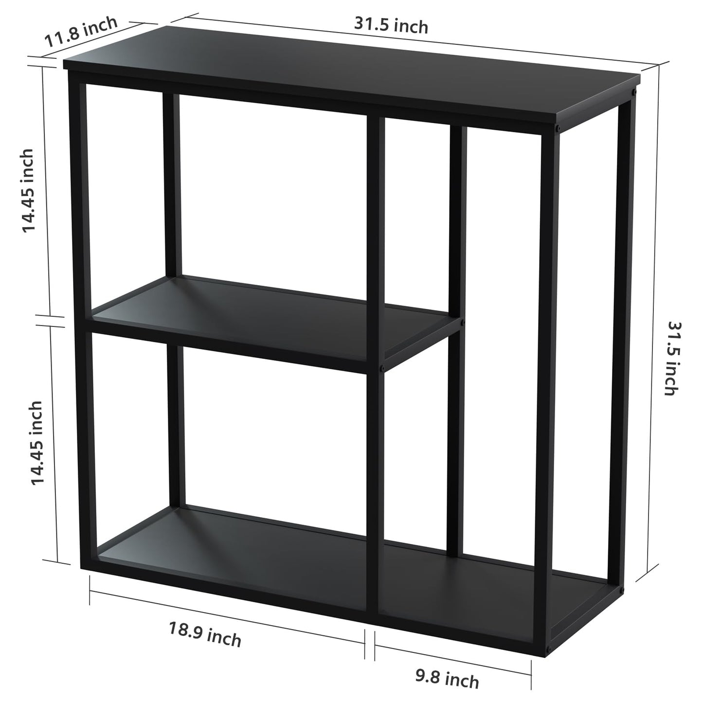 WOHOMO Console Table 30cm Narrow Entryway Table for Living Room 80cm, Black
