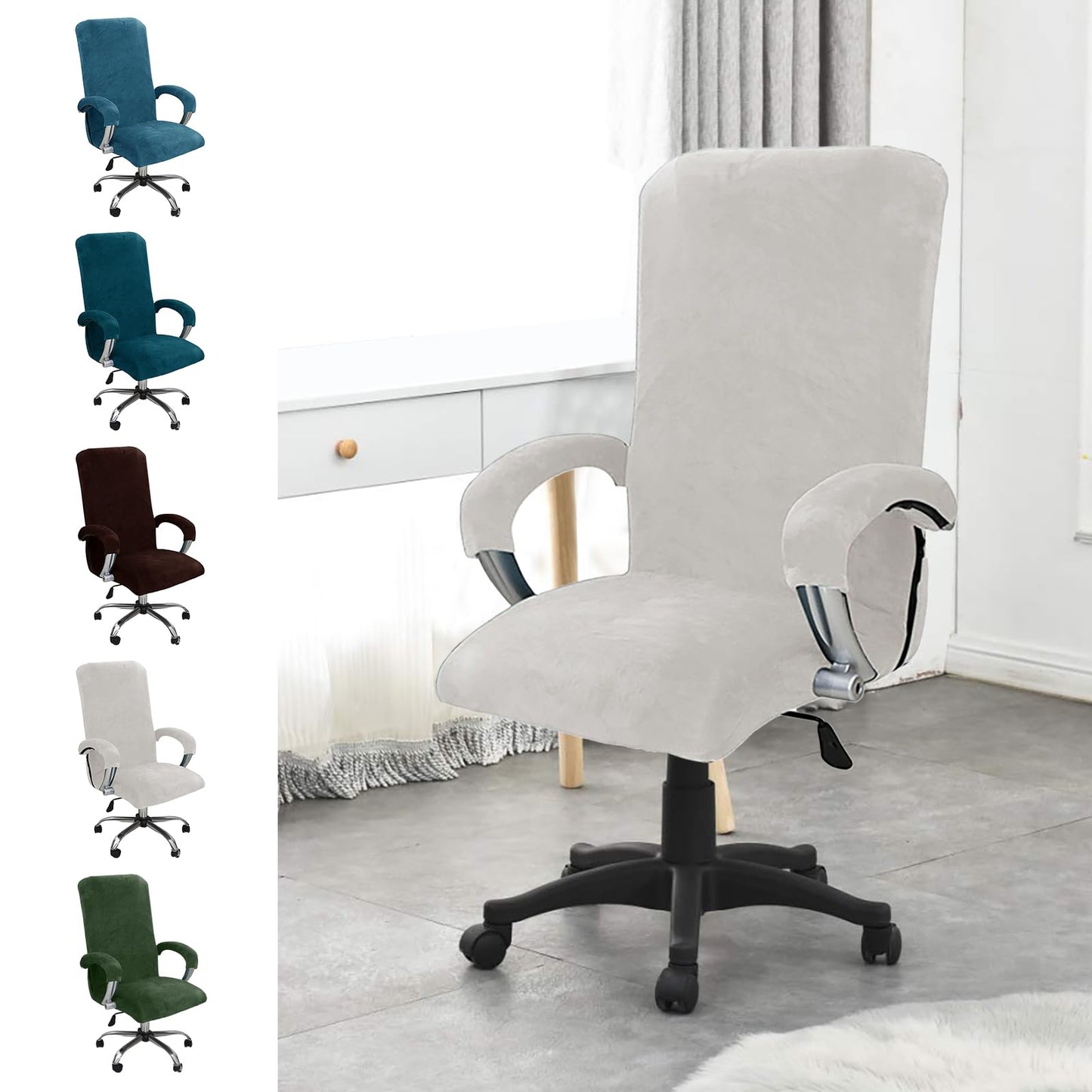 YushengTai Velvet Office Chair Cover, Chair Covers with Armrest, Office Chair Seat Cover, High Back Seat Cover, Gaming Chair Cover