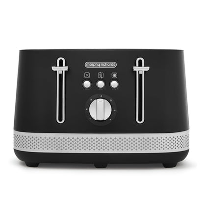 Morphy Richards Illumination 4 Slice Toaster, 7 Toast Settings, Browning Controls, Variable Width Slots, Auto Pop-up, Removeable Crumb Tray, Cord
