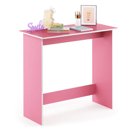 Furinno Simplistic Computer Desk, Study Desk, Writing Desk, Pink/White,39.1 (D) x 79.5 (W) x 75.7 (H) cm