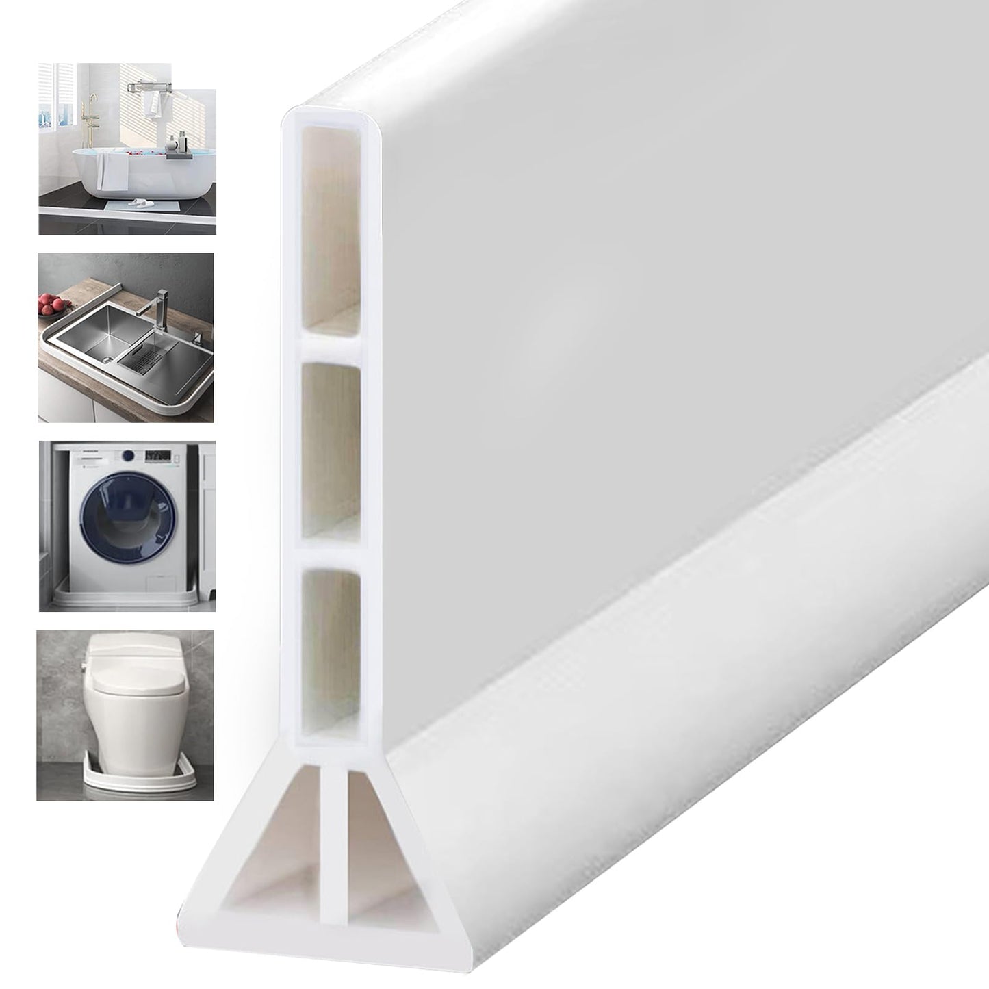 Wet Room Floor Water Barrier, Shower Threshold Water Splash Guard,TPE Shower Door Water Dam, Shower Threshold Water Retaining Strip