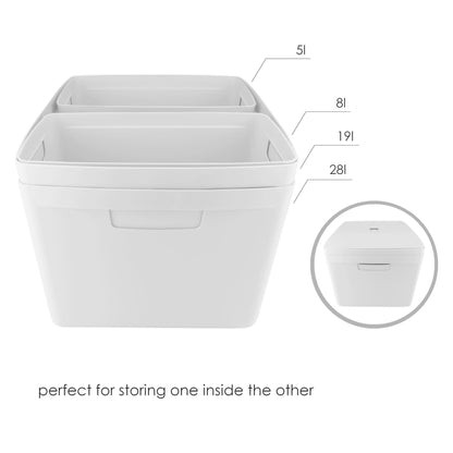 IDEA HOME FLEXISTORE Storage Box 8L – Durable Organizer with Lid and Handles – Unbreakable Plastic – Denim Blue Storage Container for Home and Office