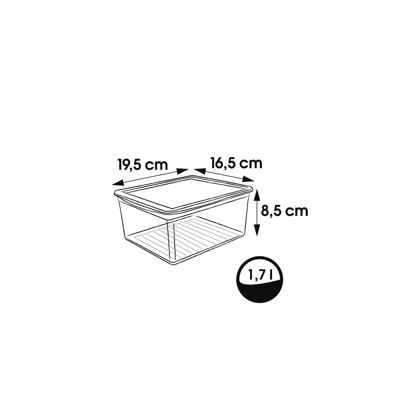 Keeeper Clearbox with Air Control System, 19.5x16.5x8.5 cm, 1.7 Litre, Bea, Transparent