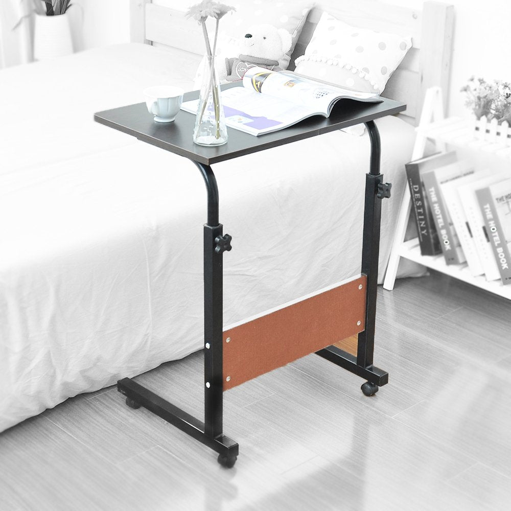 sogesfurniture Laptop Table Height Adjustable, Mobile Laptop Stand Coffee Table Side Table, portable Laptop Desk Tray for Sofa, Bed, Balcony, Garden