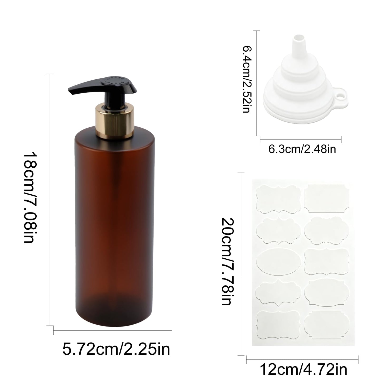 2 Pcs Hand and Dish Soap Dispenser Set, 300 ML Plastic Washing Up Liquid Dispenser Bottles