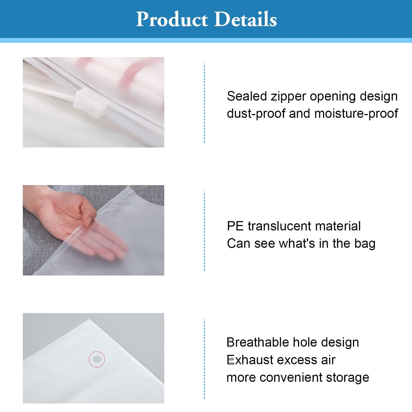 30pcs Reusable Plastic Ziplock Bags, 30 * 40cm Ziplock Hospital Bag for Maternity