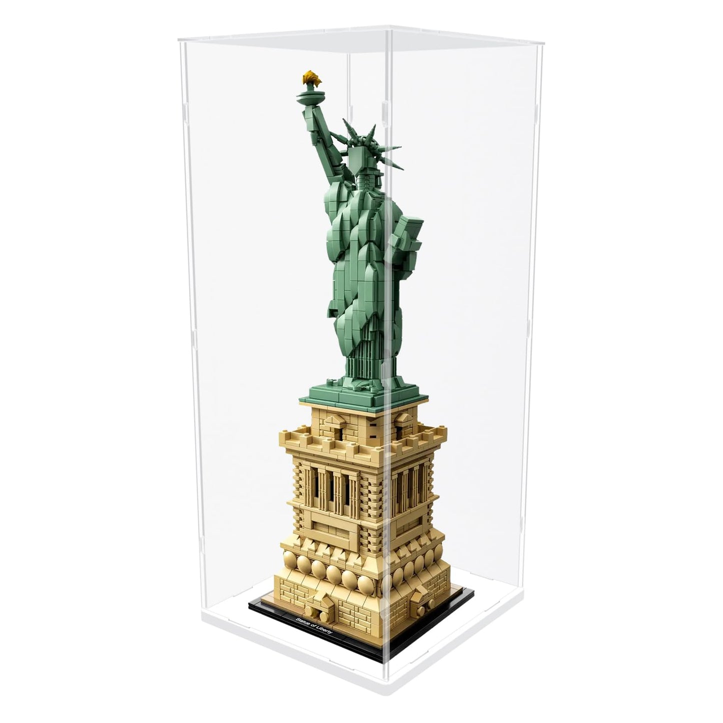 Nynelly 50 cm Tall Acrylic Display Case for Lego Statue of Liberty 21042 for Models Figures Dolls
