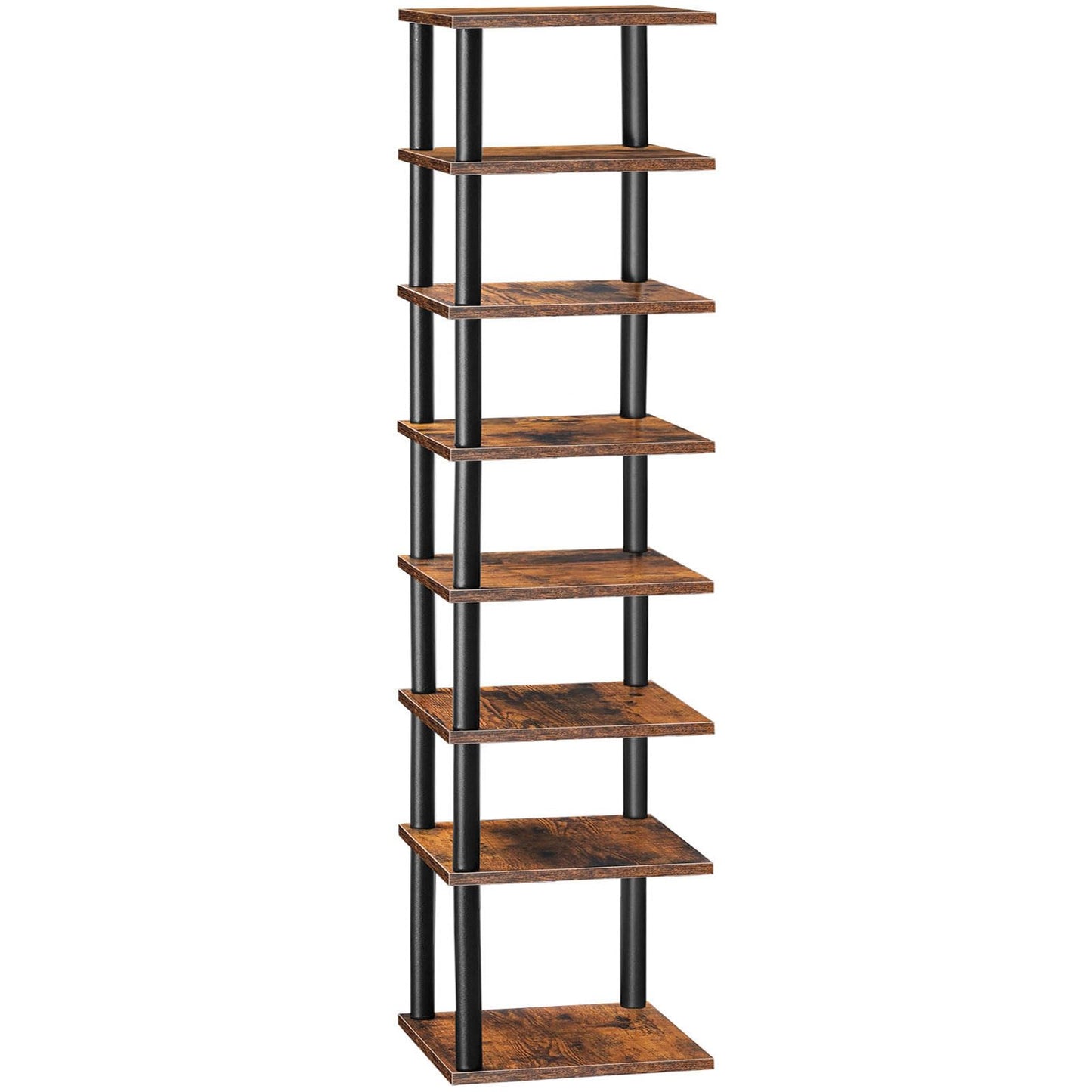 HOOBRO Tall Narrow Shoe Rack, 8-Tier Vertical Rack, Corner Shelf for Small Space, Slim Shoe Storage, Tall Shoe Rack for Closet, Entryway, Hallway