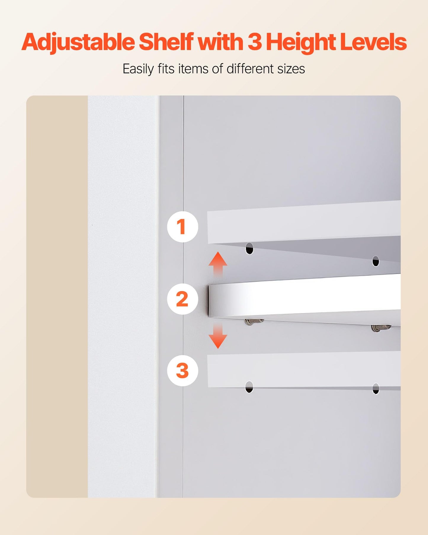 VEVOR Bathroom Wall Cabinet, with 2 Doors & Adjustable Shelf, Over the Toilet Storage Medicine Cabinet Wall Mounted