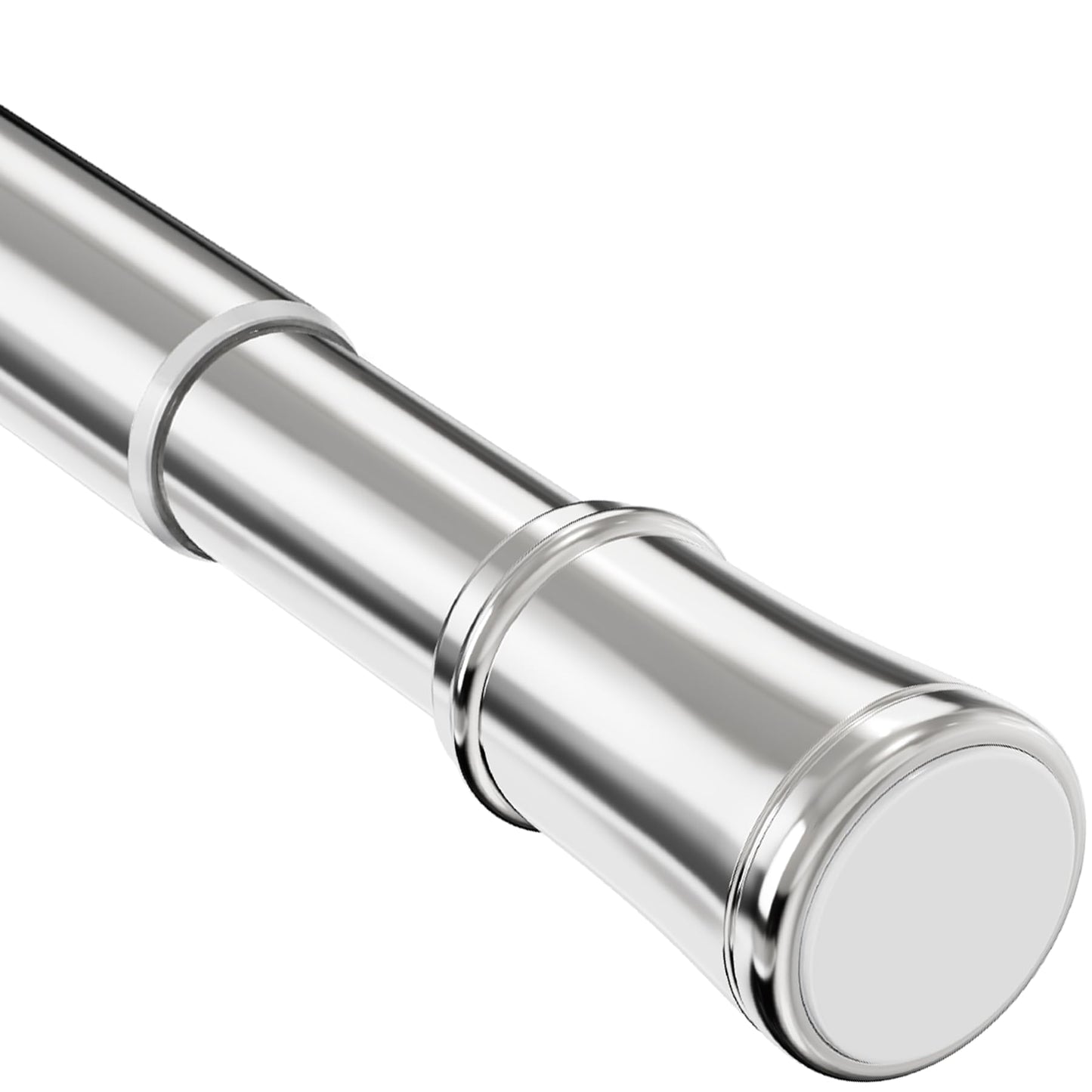 Shower Curtain Rail Extendable Curtain Pole, Metal Tension Rod Anti-Slip Telescopic Curtain Rod Easy Fitting for Bathroom, Closet, Kitchen, 85-180 cm
