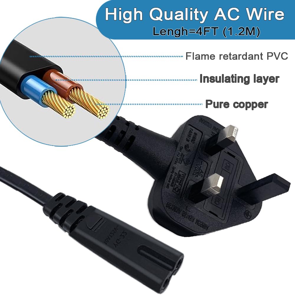 HWX Recliner or Lift Chair 29V24V/2A AC/DC Power Supply Replacement Transformer With 2 Meter Motor Cable and 1.2 Meter UK Cable