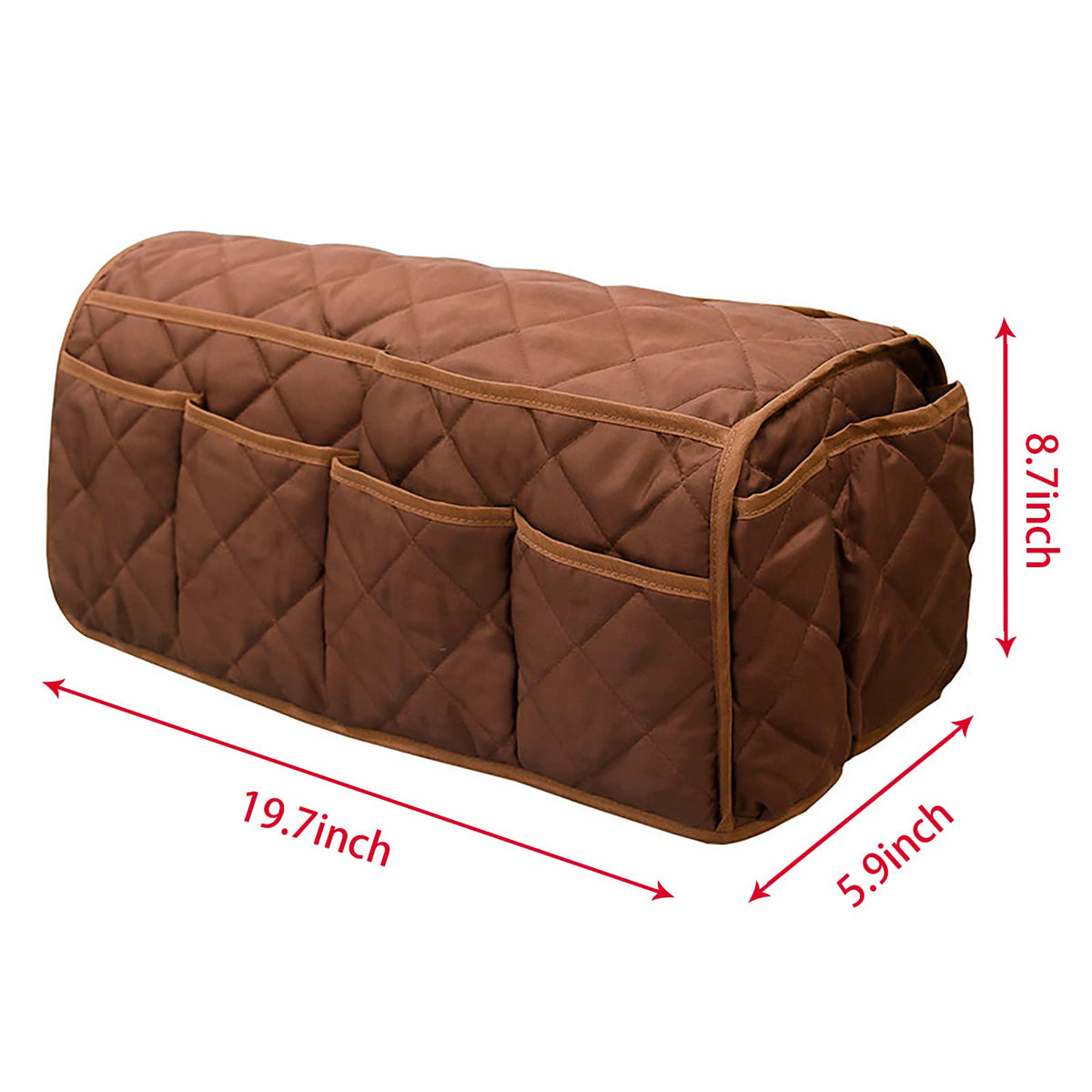 Sofa Armrest Organizer Waterproof Arm Rest Storage Bag Anti-Slip Couch Bedside Armchair Caddy Recliner Arm Protector Cover with 14 Pockets for Remote