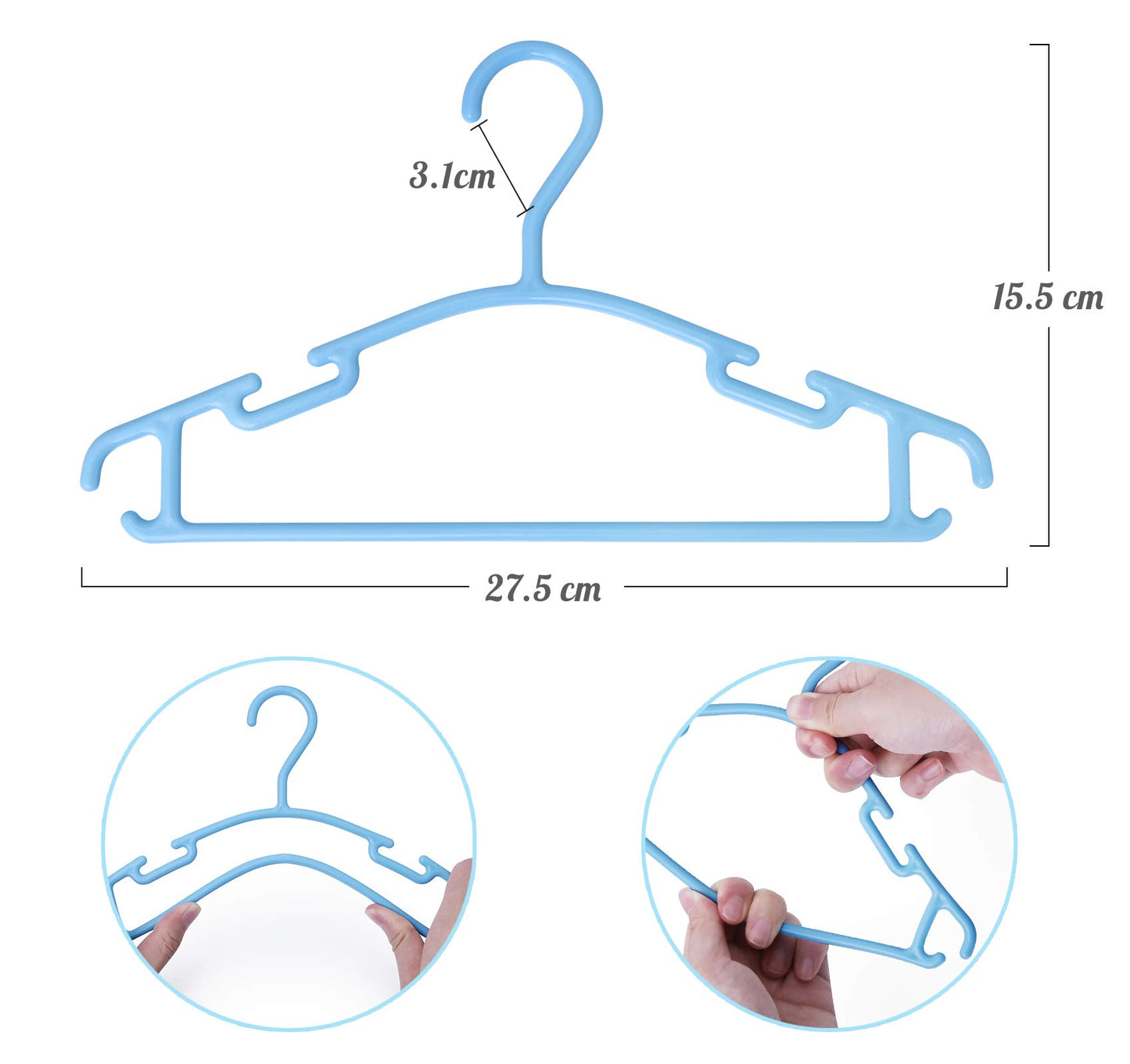 ilauke 36 Pack Baby Clothes Hangers, Plastic Kids Hangers with Notches