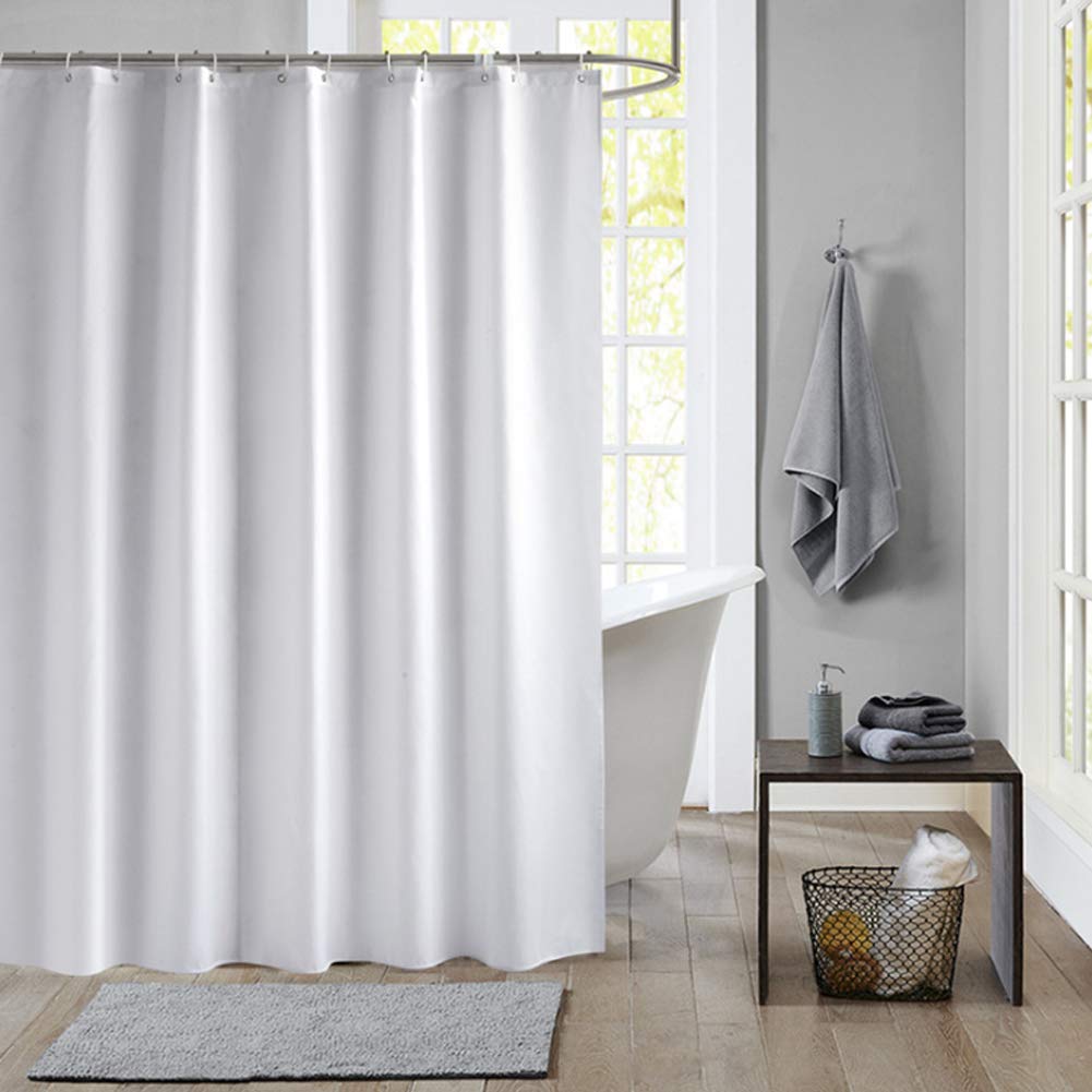 meioro Solid Colour Shower Curtains, PEVA Waterproof Bathroom Curtain Includes Curtain Hooks