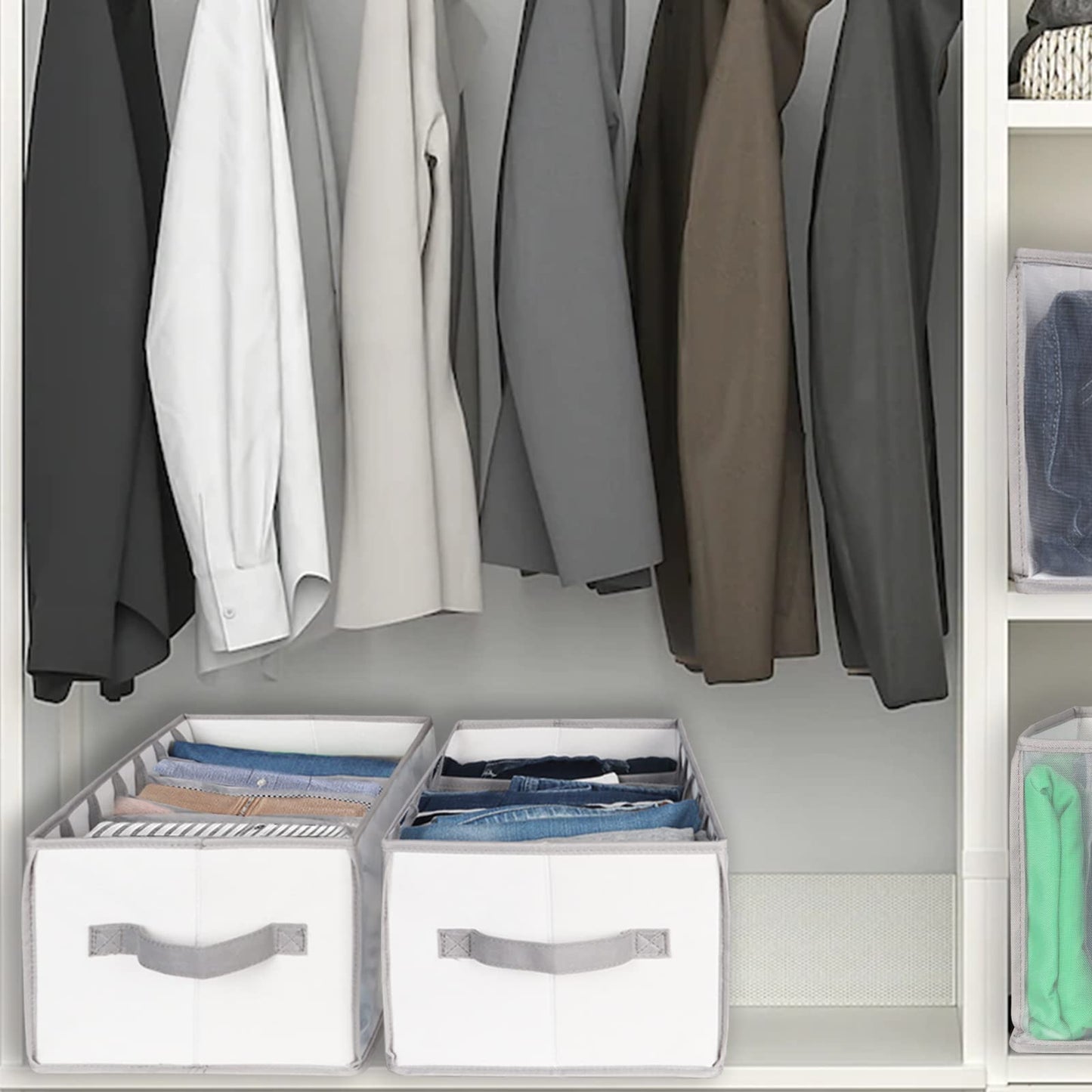 Univivi Large Clothes Drawer Organiser, 7 Grids, 4 pack