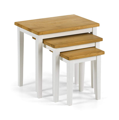 Julian Bowen Cleo Nest of Tables, White/Oak