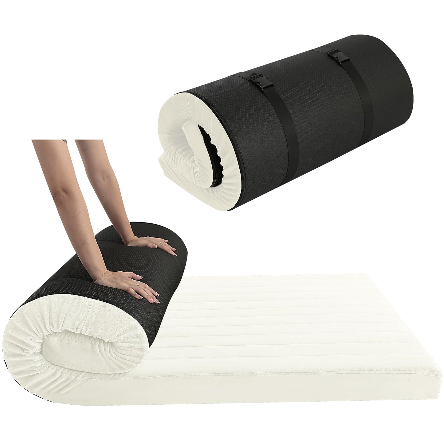 MeMoreCool Roll Up Floor Mattress Single 190x90cm, Beige