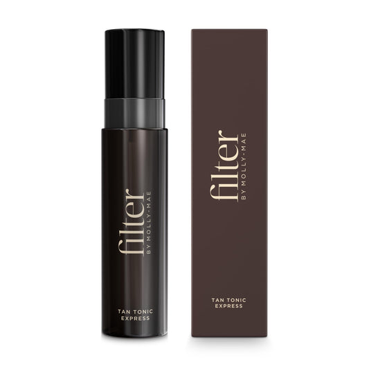 Filter By Molly Mae Tan Tonic Express - 100ml. Self Tan Solution for Face & Body | Golden Streak Free Glow | Dries in Under 60 Seconds | 100ml