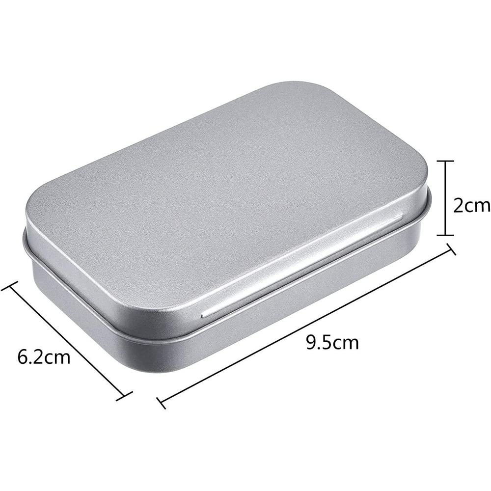 6 Pack Tins Container Metal Rectangular Empty Hinged Tins Box with Lids, Mini Portable Storage Box Small Storage Containers for Home Organizer
