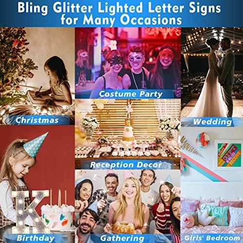 LED Marquee Letter Lights, Light Up Silver Letters for Bedroom Glitter Gifts for Teenage Girls Alphabet Letter Sign Battery Powered Night Light Birthday Party Wedding Home Decoration, Silver Letter O