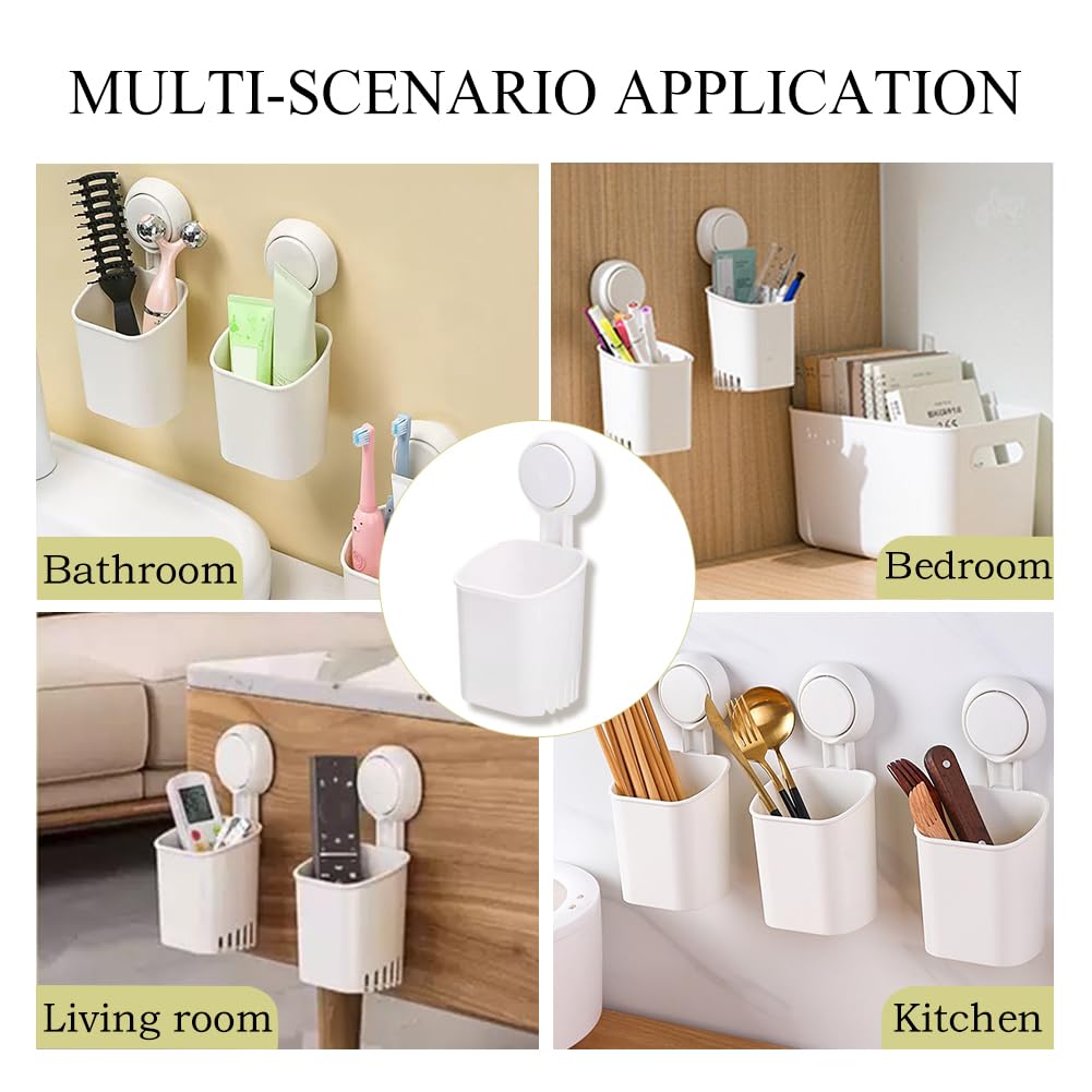 Toothbrush Holder Wall Mounted, MAX Hold 3 KG Suction Cup Toothbrush Holder No Drilling