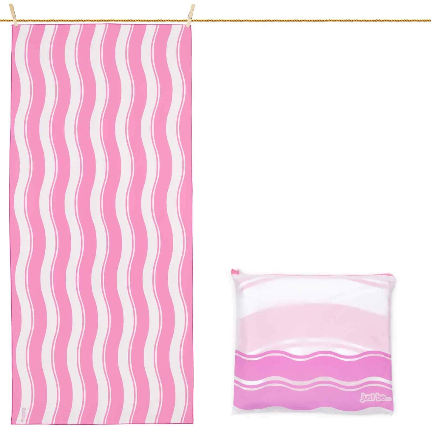 just be... Microfibre Beach Towel Gym Towel - Lightweight Compact Swimming Quick Dry Towel Anti-Sand - Beach Towels for Adults and Kids