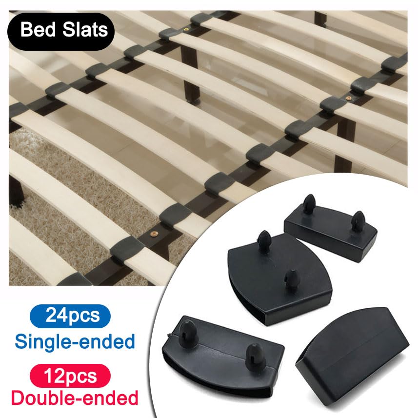 Aieino 36PCS Plastic Bed Slat Caps, 55mm 24 Side + 12 Centre Bed Slats