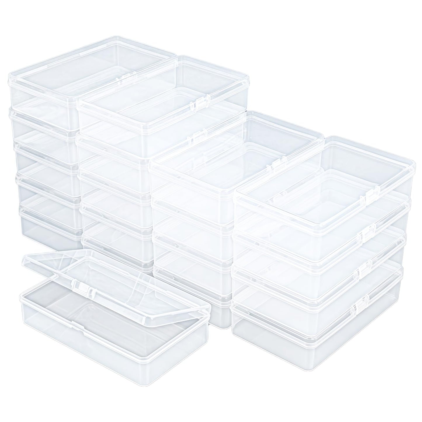19 Pack Rectangular Clear Plastic Storage Containers, 145x85x35 mm