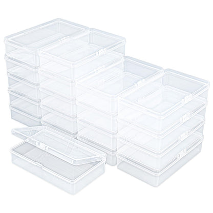 19 Pack Rectangular Clear Plastic Storage Containers, 145x85x35 mm