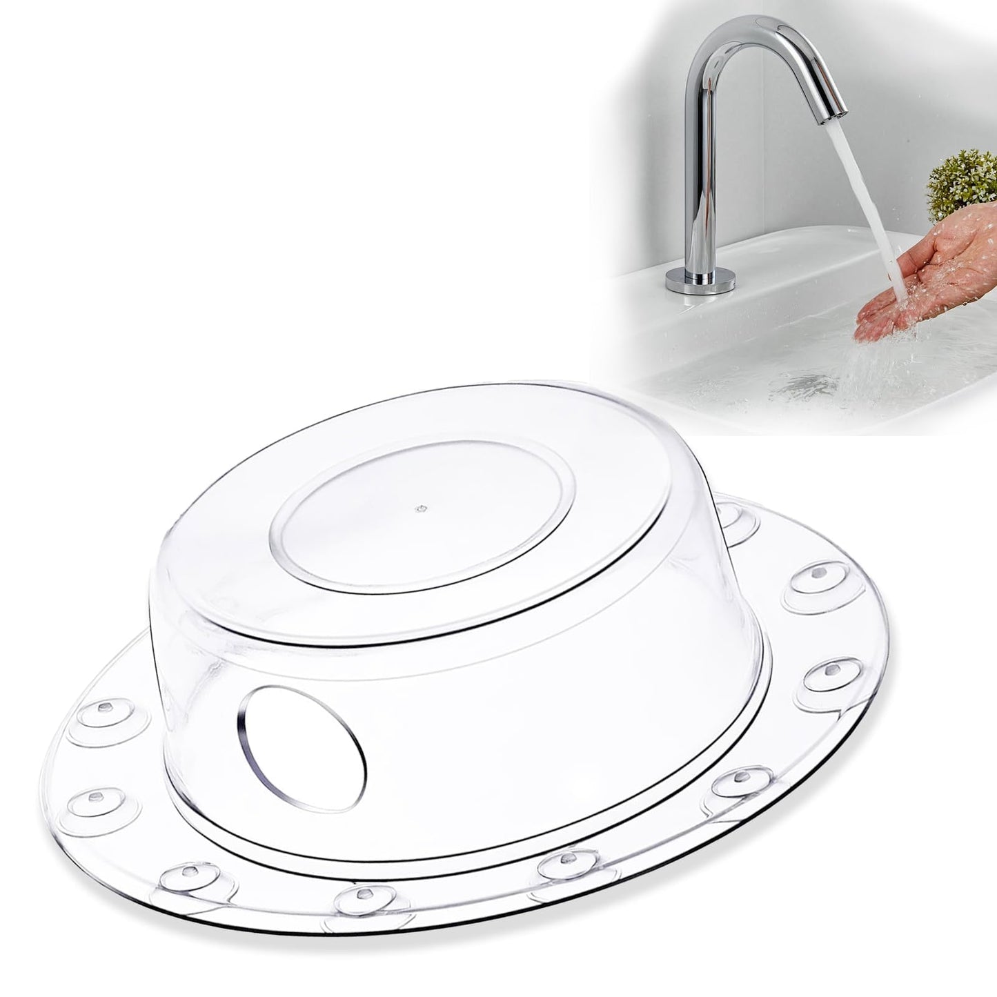Transparent Bath Overflow Cover - Super Strong Handle for Bathtub Drain, Adds Inches of Water