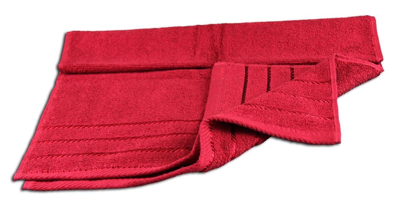 Gözze - Set of 4 Hand Towels, Berlin, 100% Cotton, 50 x 100 cm - Bordeaux