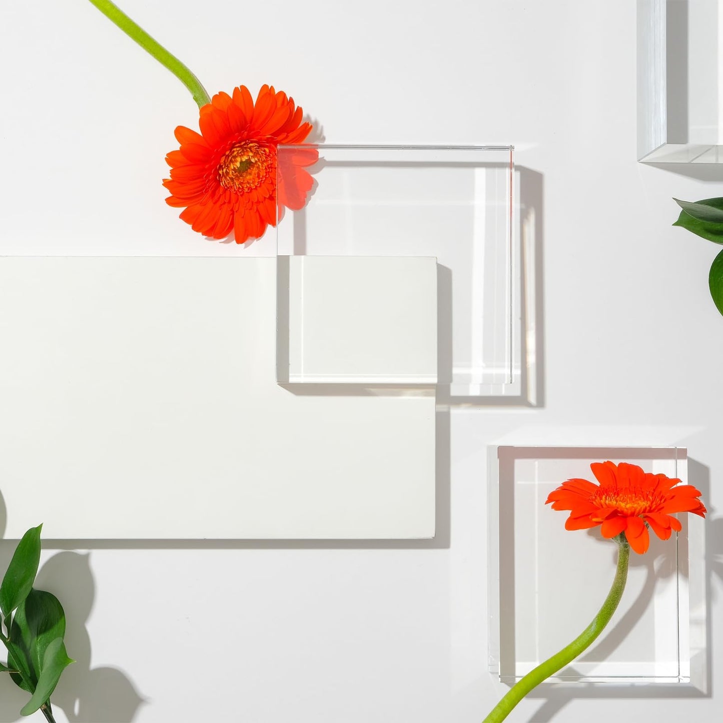 sourcing map 2pcs Acrylic Cylinder Display Blocks, 30 x 30 mm/1.2" x 1.2" Clear Jewelry Display Base Polished Cube Riser Stand Display Holder Base