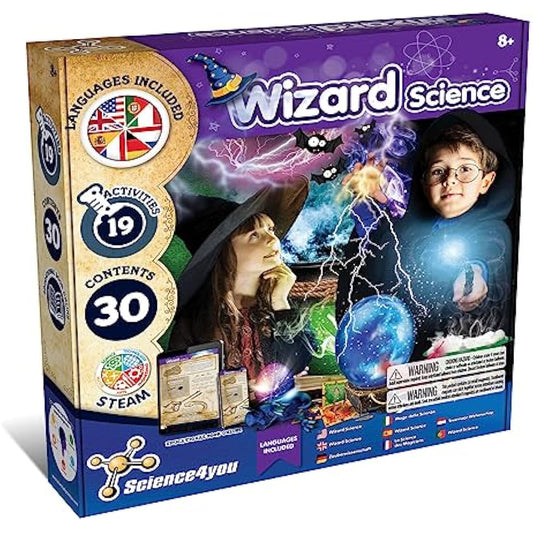 Science4you Wizard Science for Kids 8+ Years - Magic Set with 19 Activities: Make a Crystal Ball and use your Magic Props, Wizard Game with Magic Wand - Educational Science Kits for Kids 8+ Years