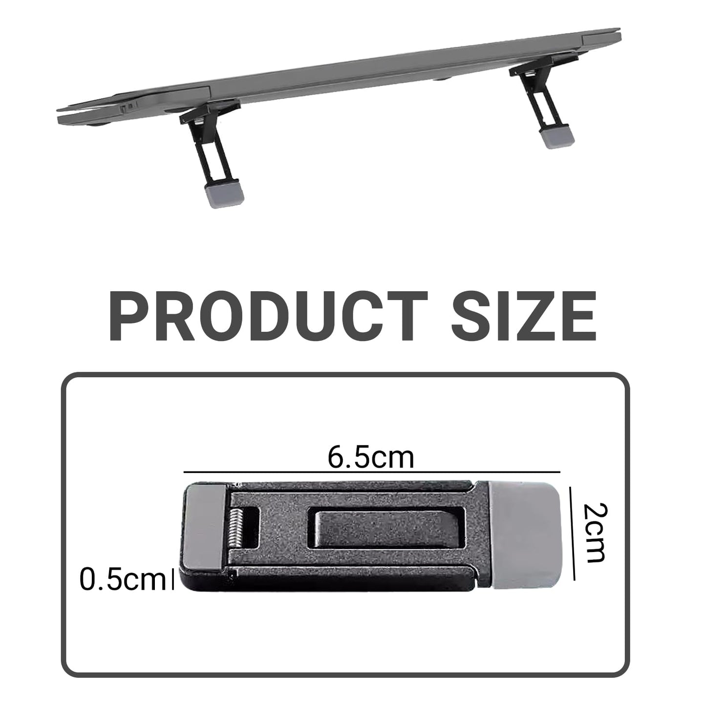Zolventiq 2 Pcs Portable Keyboard Riser, Three Tilt Angle Adjustable Foldable Invisible Laptop Riser, Zinc Alloy Mini Laptop Stand
