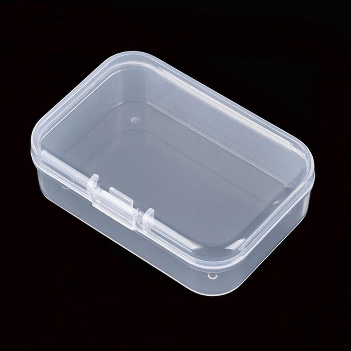 Thintinick 100 Pack Rectangular Clear Plastic Storage Containers Box with Hinged Lid for Beads and Other Small Craft Items 3.35 x 2.17 x 0.98 inch