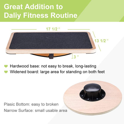 StrongTek Professional Wooden Balance Board with Crossed Hardwood Base, Advanced Rocker Board for Core Strength, Stability Training, Difficult