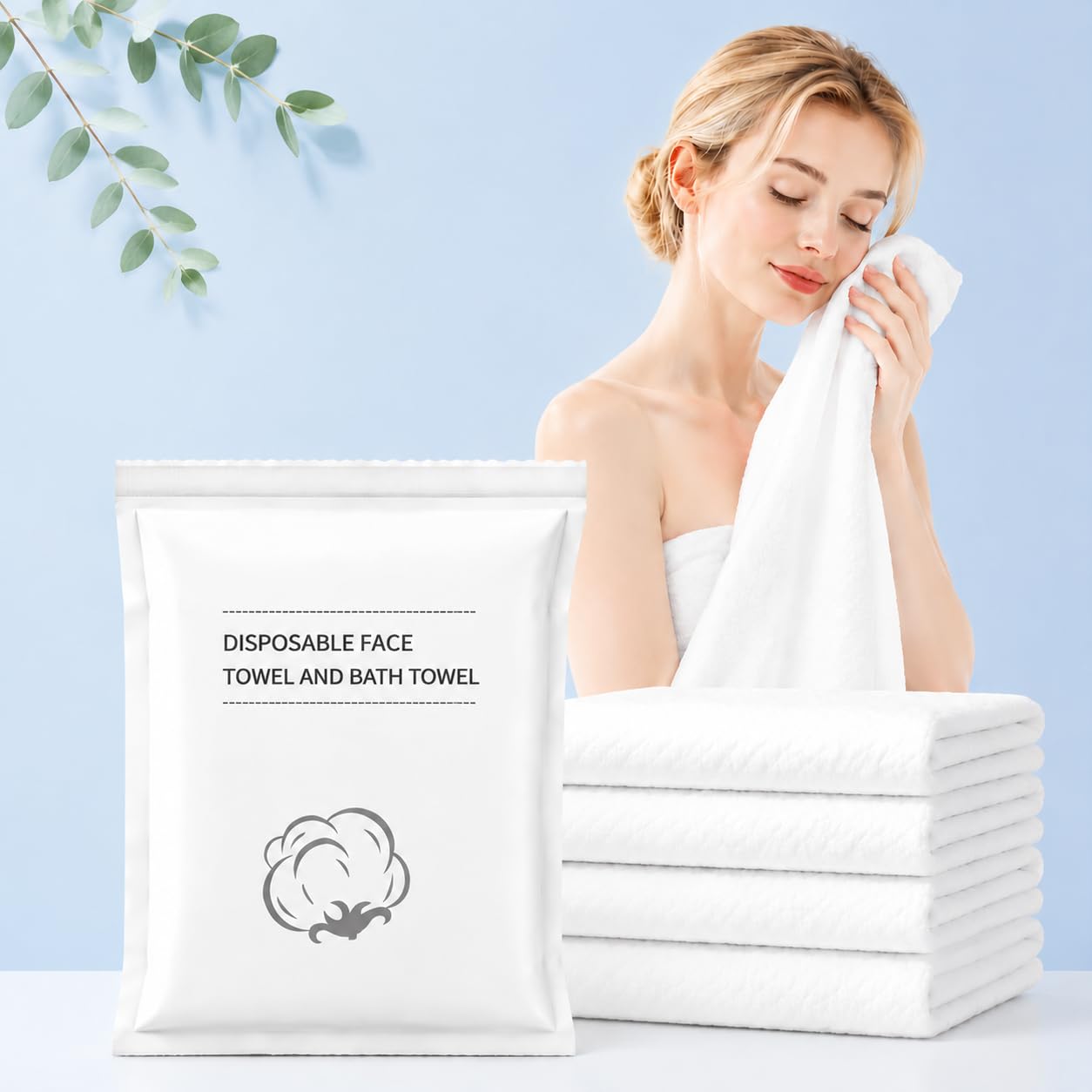 ERHAOG Disposable Bath Towels, 6 Pcs Large Travel Bath Towel 55 * 28 Inches, Travel Essentials Compressed Towel