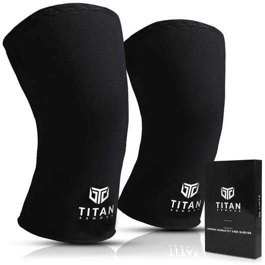 Titan Armour? Premium Knee Sleeves Weight Lifting | 7mm Double-Ply Neoprene | Knee Compression Sleeve for Support & Protection | Knee Support Sleeves