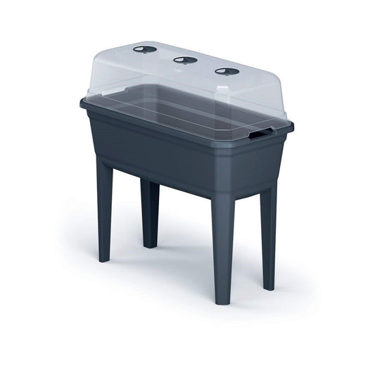 PROSPERPLAST ZA1389 Tall Planter with Cover Respana Ecoline Plastic Anthracite 74.9 (L) x 36.8 (W) x 77.7 (H) cm