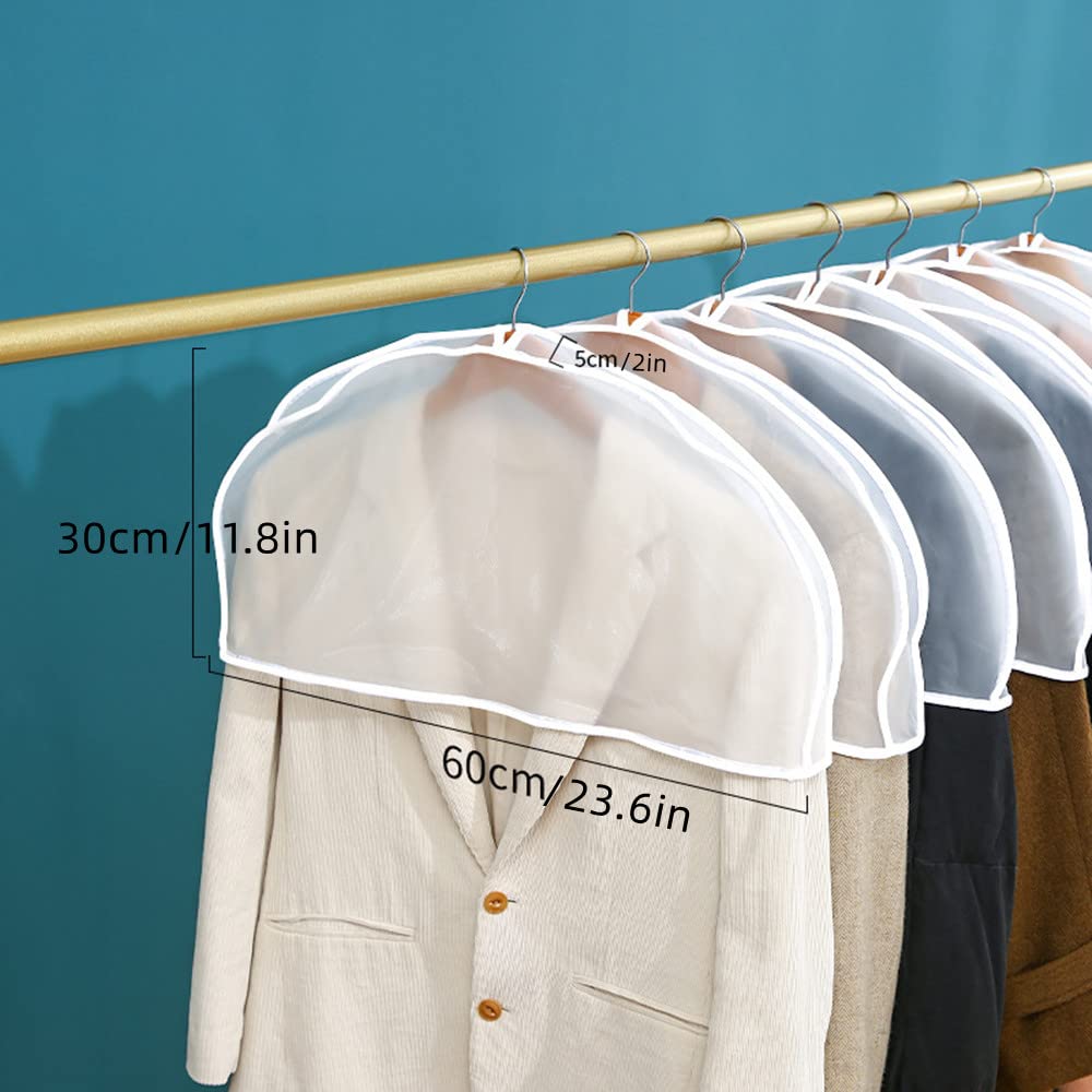 10Pack Shoulder Covers Clothing Hanger Covers for Clothes Plastic Garment Bags for Closet Storage Suit, Coats, Jackets, Dress Closet Storage