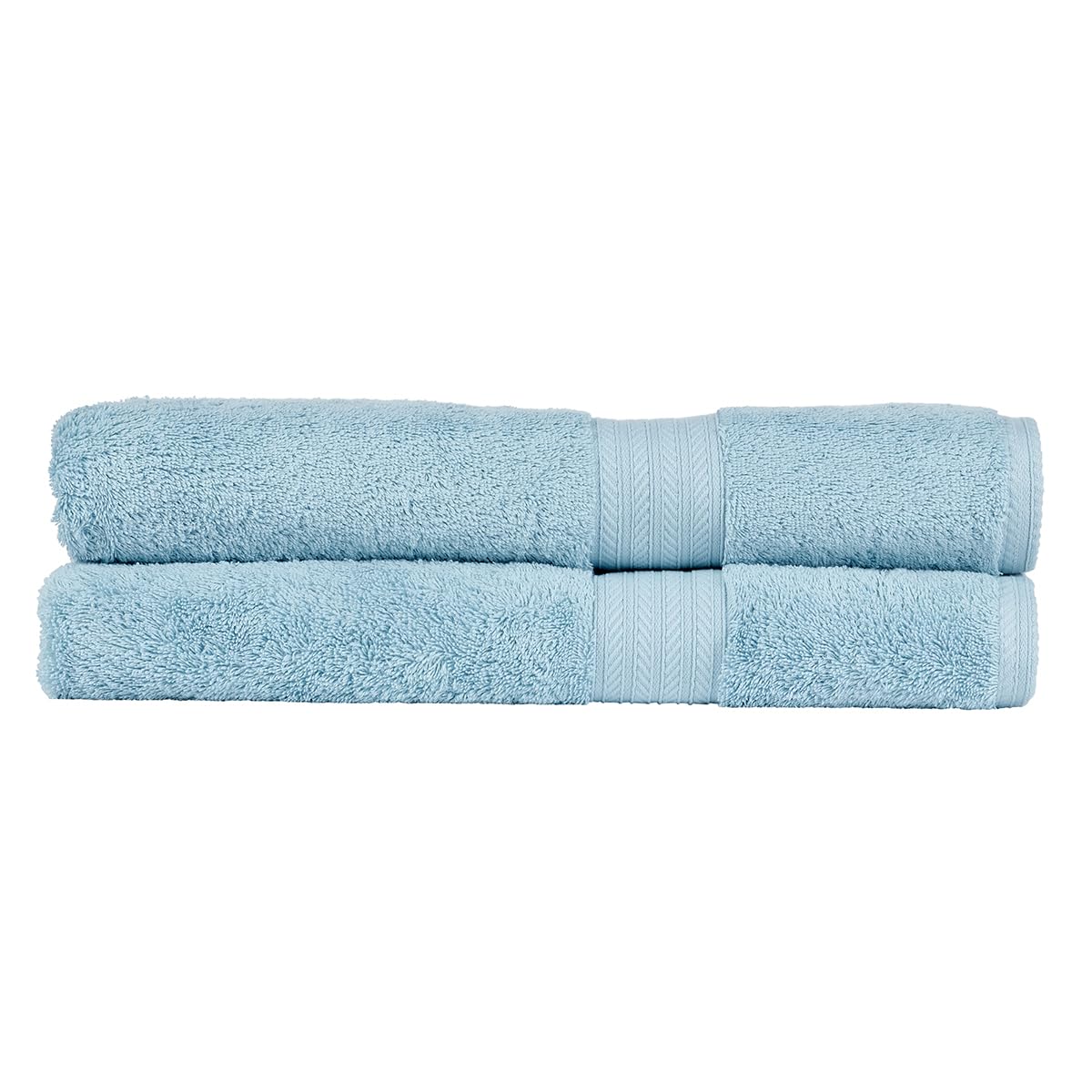 Christy Renaissance 2 Bath Sheets Set | Soft Chambray Blue | 100% Egyptian Cotton Pile | Luxuriously Soft and Super Absorbent | 675 GSM