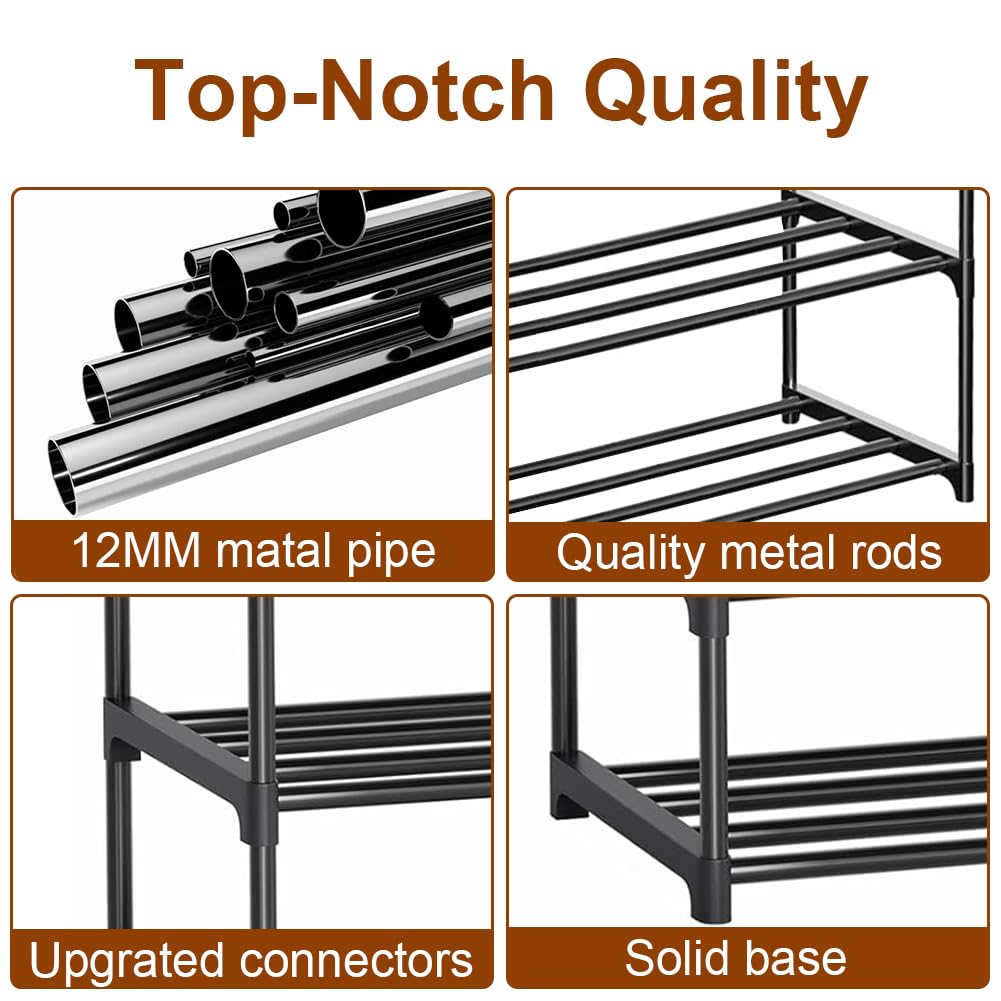 NIAWECAN 6 Tier Shoe Rack, Metal Shoe Organiser, Slim Shoe Racks Storage