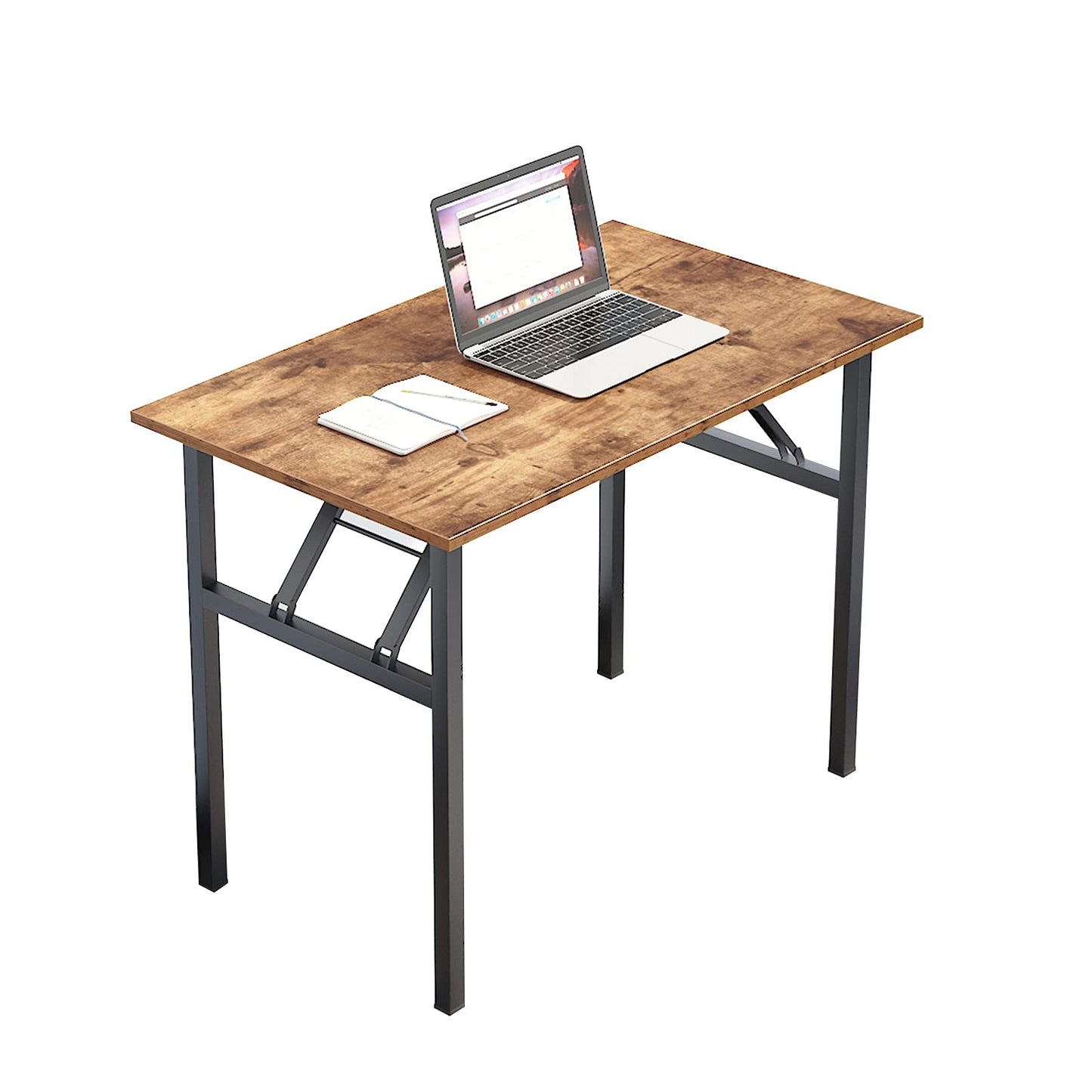 sogesfurniture Folding Table Office Study Writing Desk Computer PC Laptop Table Workstation Dining Gaming Table, No Install Needed, 100x60x75cm