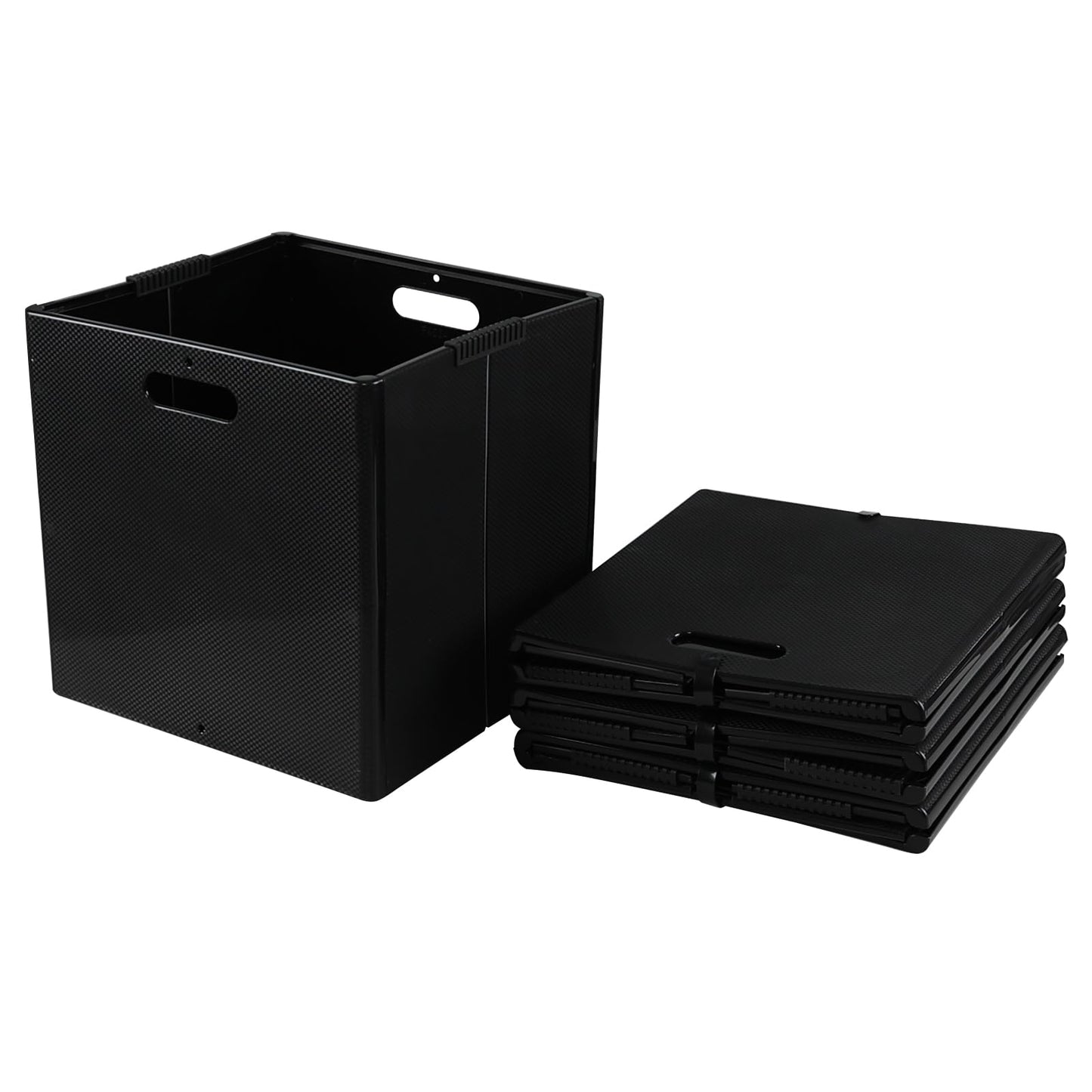 Eudokky 4 Pack Foldable Cube Storage Box, Plastic Storage Cube with Handle