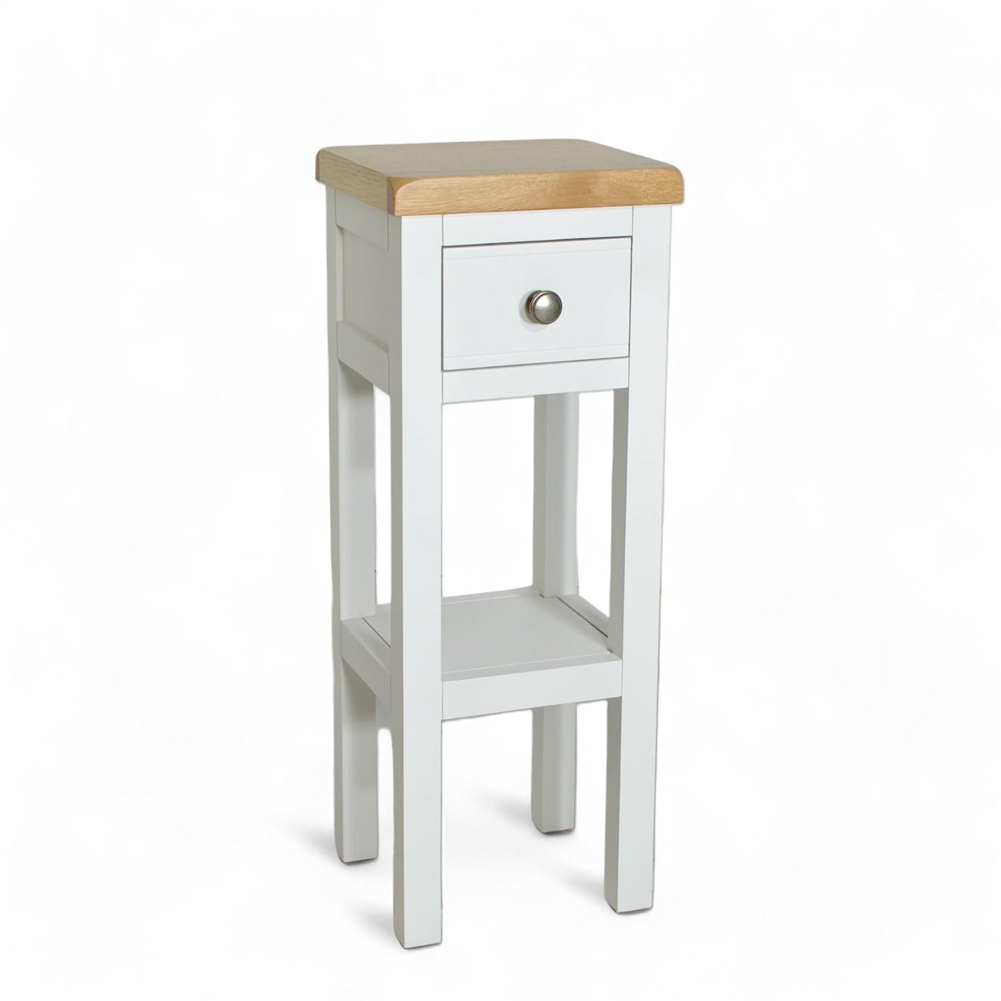 GROF GROFurniture Small Side Table with Drawer Painted White Small Console Table for Living Room or Hallway