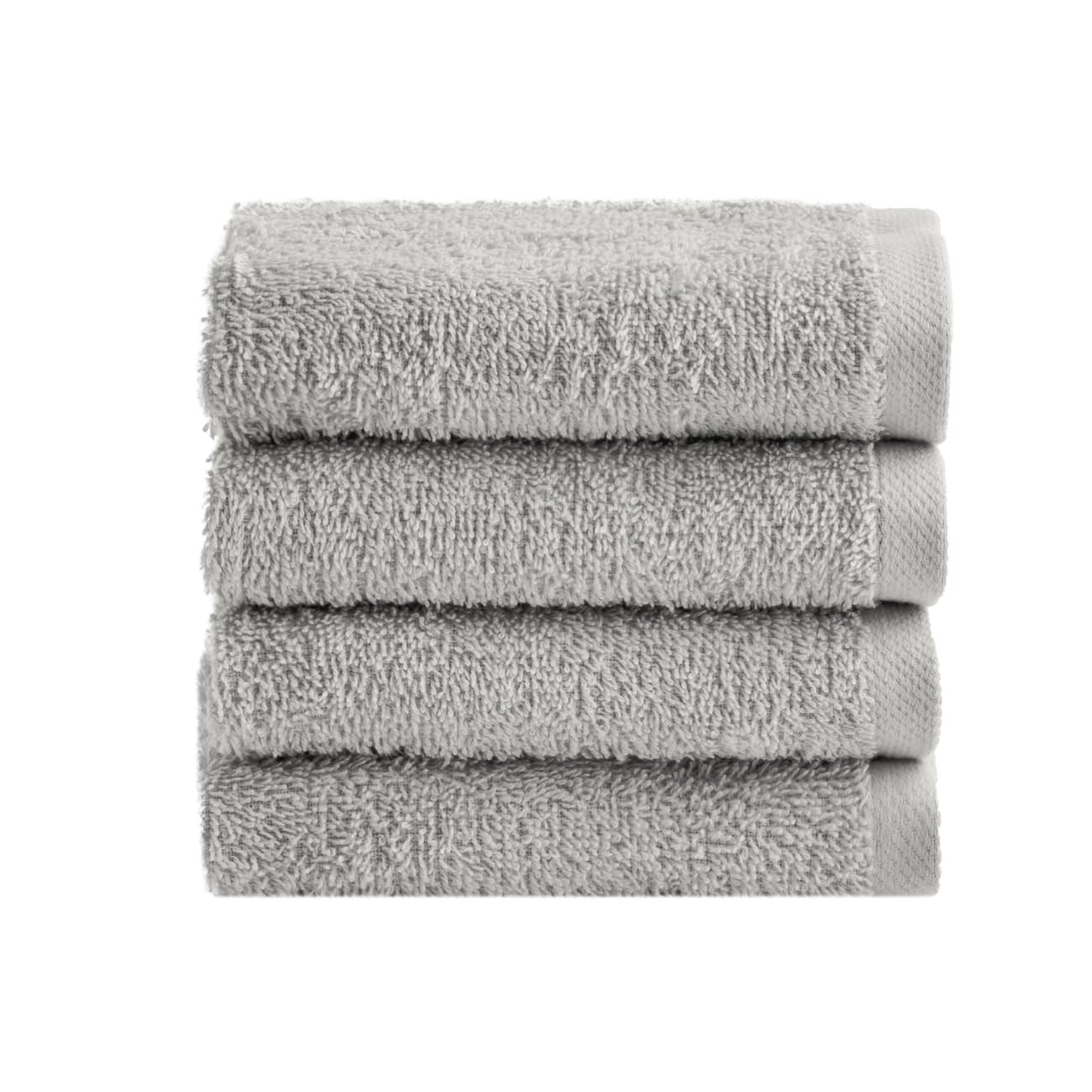 NELLA BIAGINI Minerva Bath Towels 30 x 30 cm, Set of 4, 100% Pure Terry Cotton, 420 g/m?, Soft, Absorbent, Practical, Durable, Solid Colour