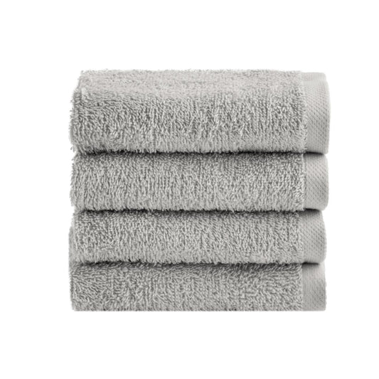 NELLA BIAGINI Minerva Bath Towels 30 x 30 cm, Set of 4, 100% Pure Terry Cotton, 420 g/m?, Soft, Absorbent, Practical, Durable, Solid Colour