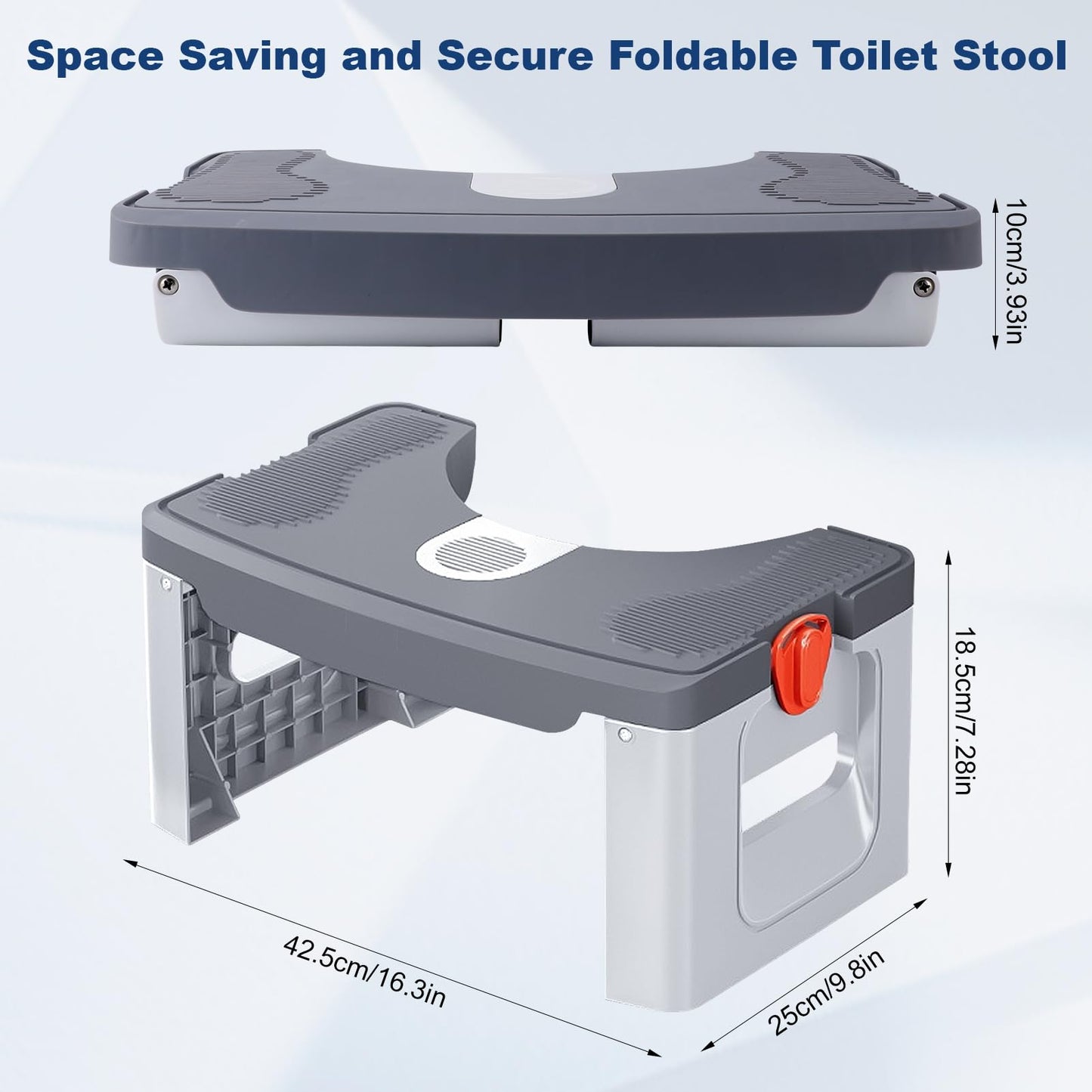 Pilipane Folding Squatting Toilet Stool - Squatty Potty for Adults and Children - Lightweight Poop Stool with Non-slip Pad for Bathroom and Toilet