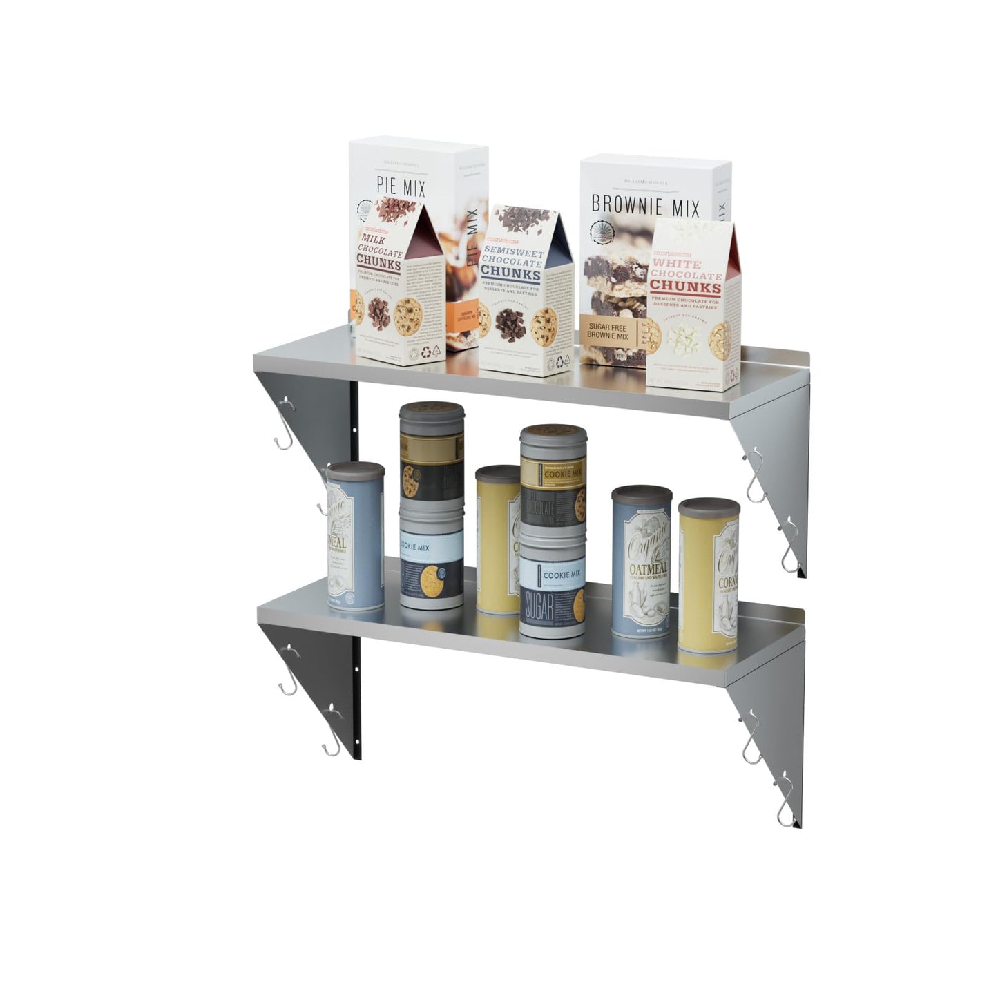 TAIMIKO Stainless Steel Wall Shelf Commercial Kitchen Shelves 100x30cm,2PCS